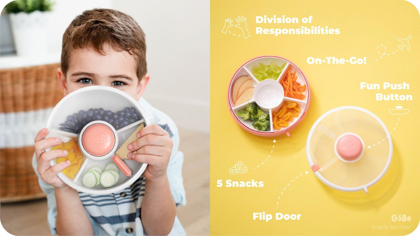 The GoBe Snack Spinner is the most fun snack spinner on the market.it's  as easy as push, spin, snack, and repeat!