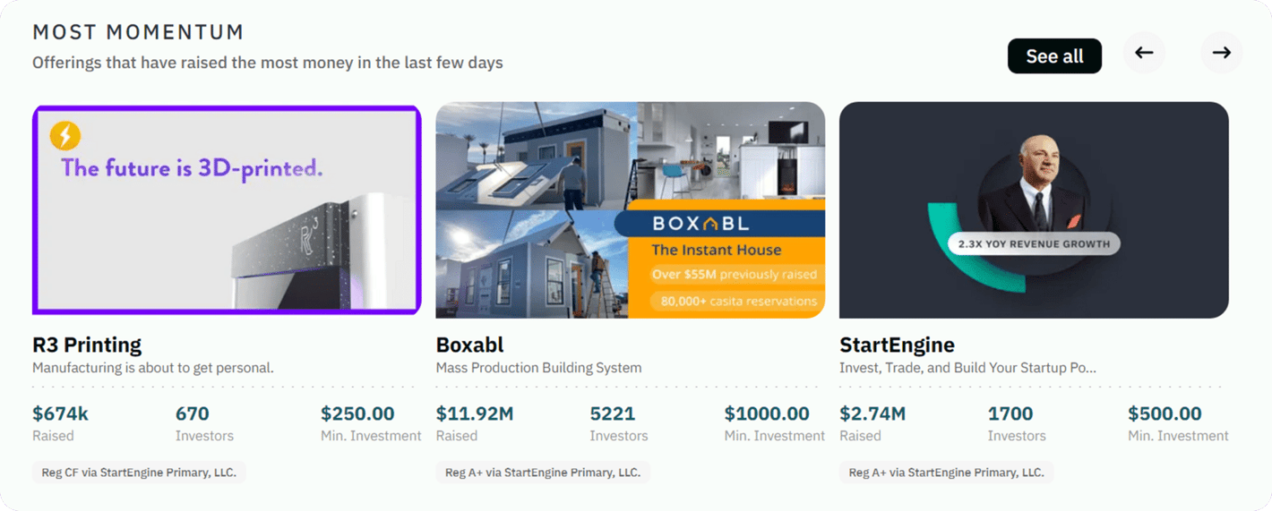 R3 Printing on StartEngine: Most Momentum Homepage Feature! 👀